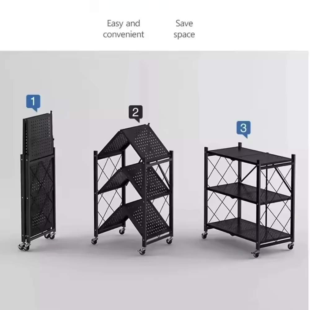 Estantes de almacenamiento plegables de varios niveles y gran capacidad para el hogar